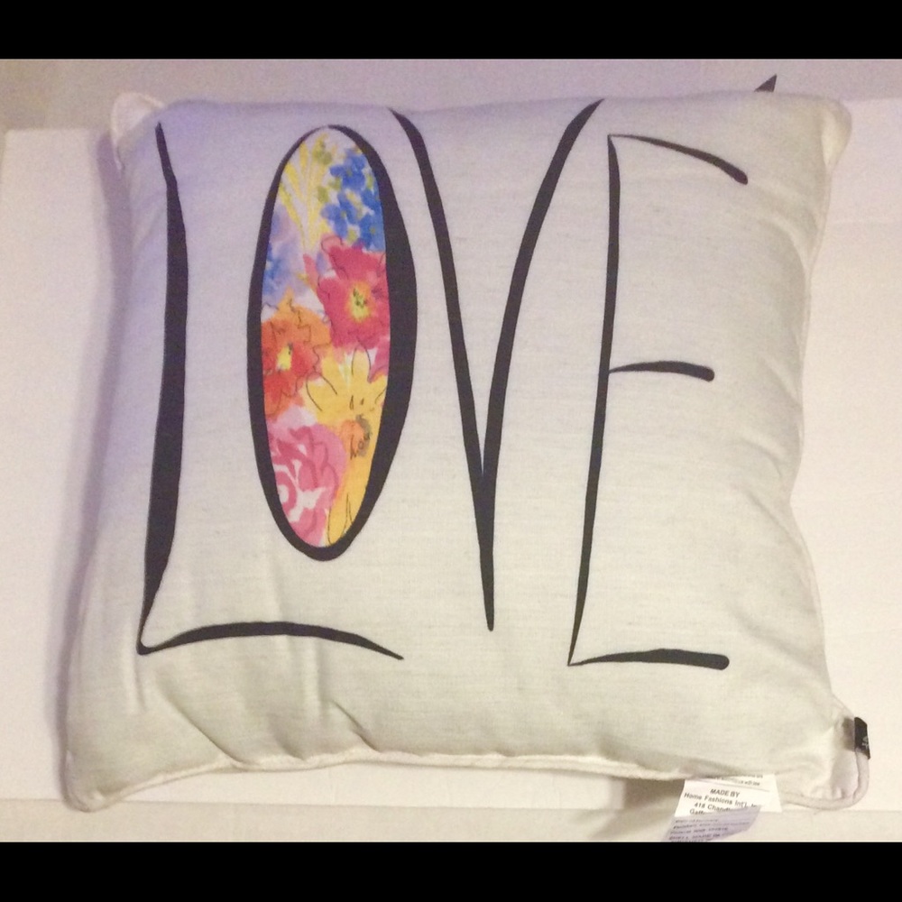 LOVE And Flowers 19 in. Throw Pillow Edith Collection